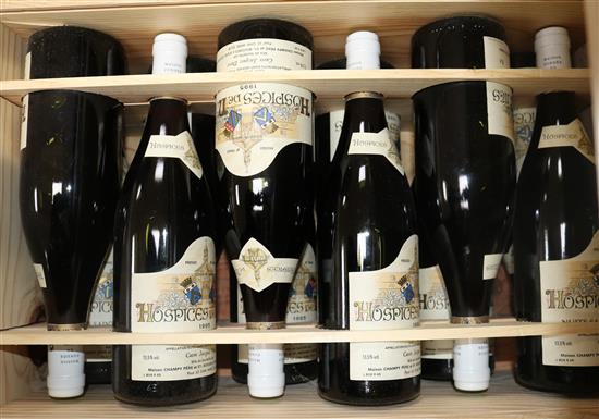 Twelve bottles Nuits St Georges 1er Cru Les Didiers 1995 Hopsices des Nuits Jacques Duret